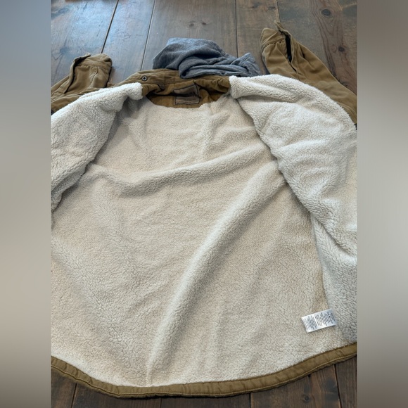 SOLD ✅ Jachs New York Men’s Heavyweight Sherpa Lined Khaki Jacket Hoodie Sz:L - Picture 9 of 14